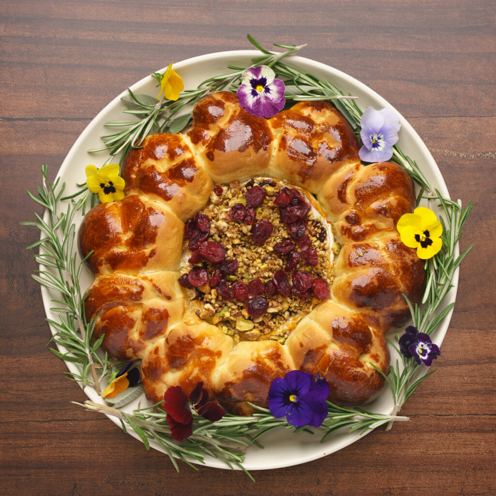 Cricket St Thomas Camembert Baked Brioche Tear & Share with Cranberry, Candied Nuts & Bacon Crumb - 